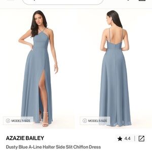 Azazie Bailey Dress - Dusty Blue, size A8